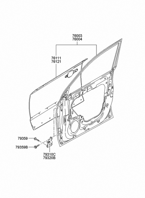 E Genuine Hyundai Panel Assembly Front Door Rh