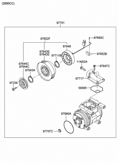 Air conditioning System-Cooler Line - 2009 Hyundai Tucson Old Body Style