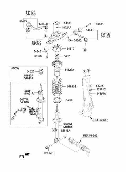 Front Spring & Strut - 2018 Hyundai Genesis G80