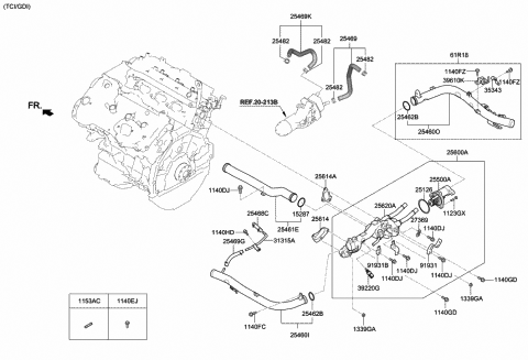 Coolant Pipe & Hose - 2018 Hyundai Genesis G80