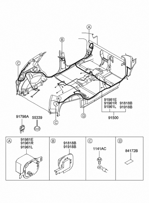 Floor Wiring - 2003 Hyundai Santa Fe