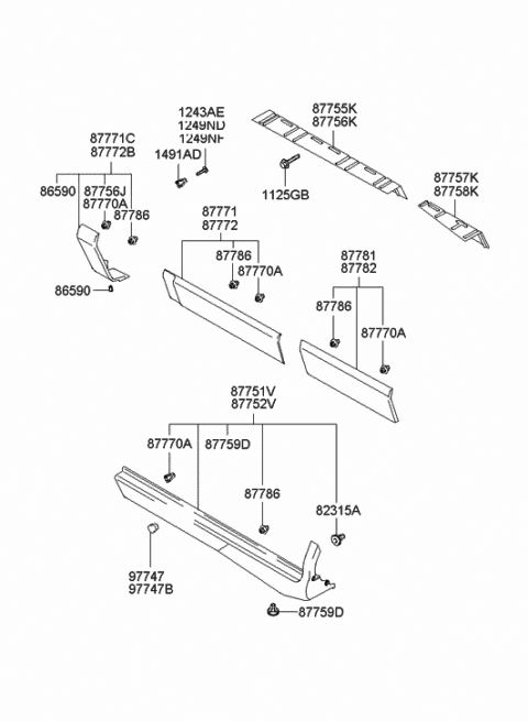 Genuine Hyundai Moulding Assembly Side Sill Lh