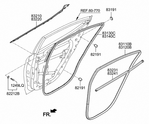 Rear Door Moulding - 2020 Hyundai Elantra US Alabama made