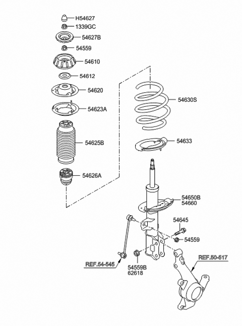 Front Spring & Strut - 2014 Hyundai Accent