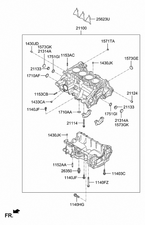 Cylinder Block - 2012 Hyundai Accent