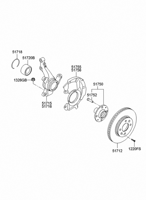 Front Axle 2013 Hyundai Accent 0013