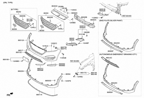 86525-D3000 Genuine Hyundai Cover-Front Fog Lamp Upper,LH