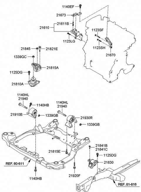 Engine & Transaxle Mounting - 2007 Hyundai Elantra