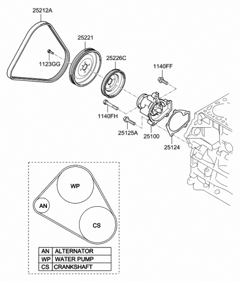 2009 hyundai elantra belt diagram