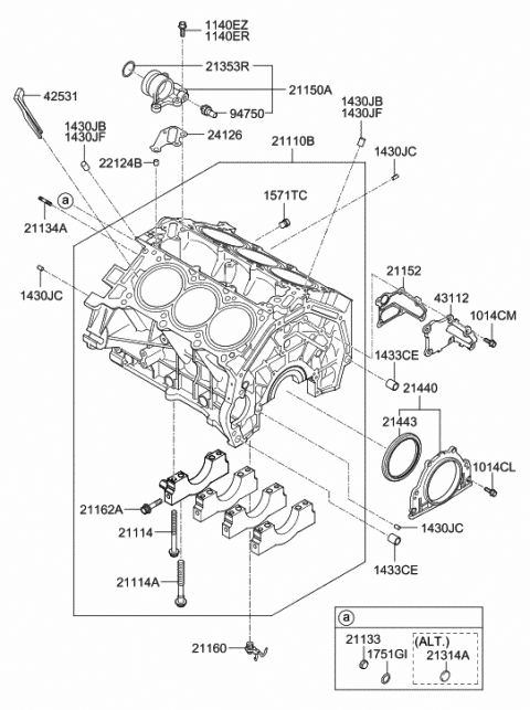 Cylinder Block - 2015 Hyundai Azera