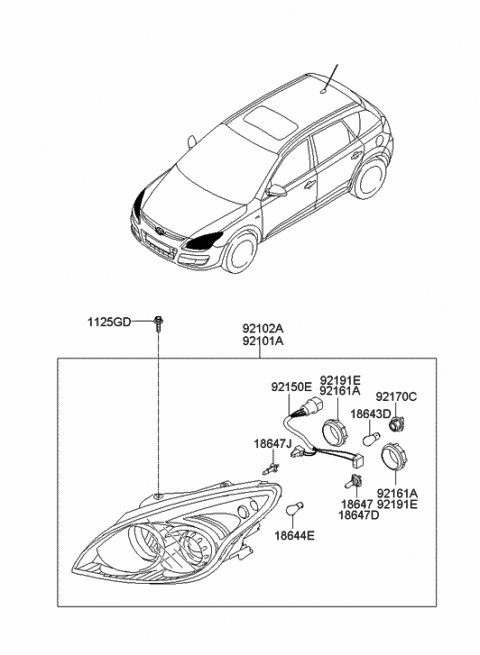 2012 Hyundai Elantra Bulb Chart