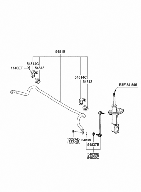 54812-1G000 Genuine Hyundai Bush-Stabilizer Bar