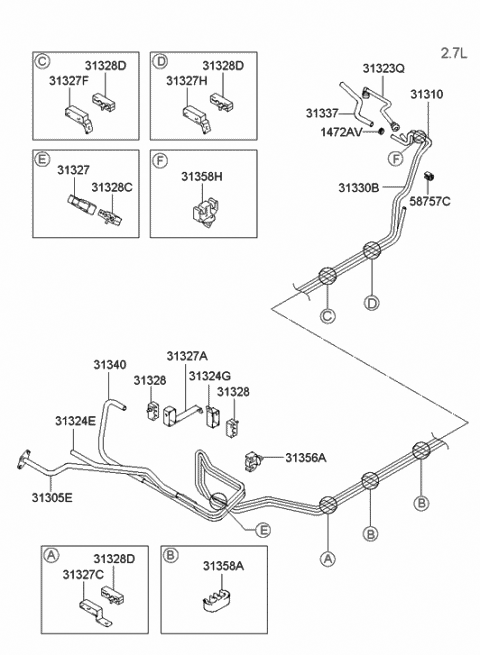 Fuel Line - 2003 Hyundai Tiburon