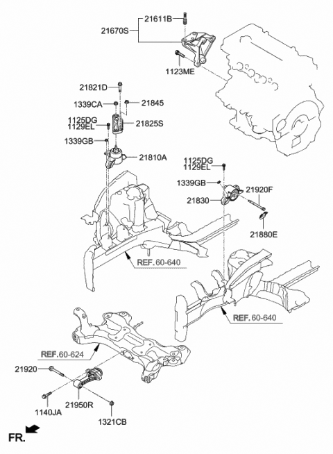 21830-1R000 Genuine Hyundai Transaxle Mounting Bracket Assembly