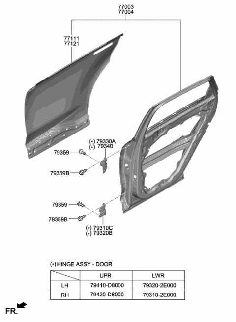 77003-m5000 Genuine Hyundai Panel Assembly-rear Door,lh