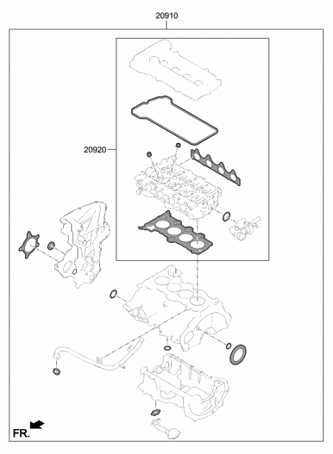 20910-2BB03 Genuine Hyundai Gasket Kit-Engine Overhaul