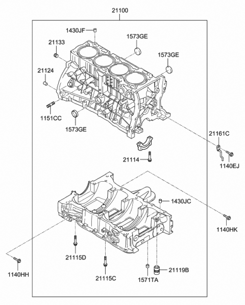 Cylinder Block - 2007 Hyundai Sonata Old Body Style