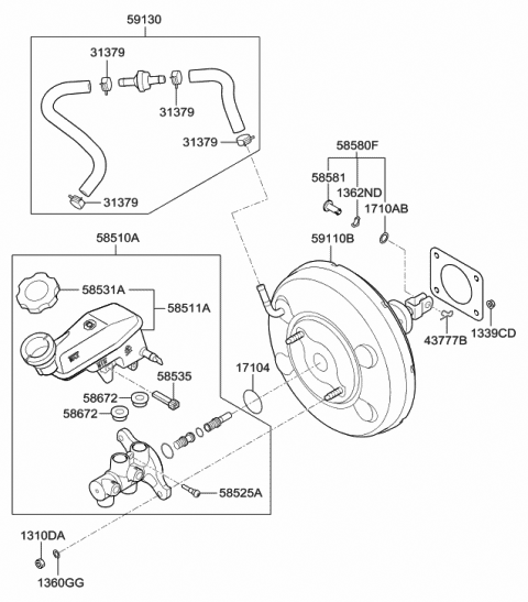 Brake Master Cylinder & Booster - 2014 Hyundai Elantra US Alabama made