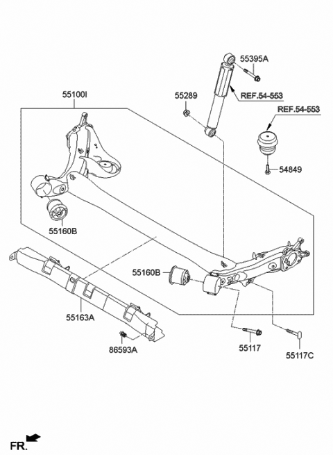 55163-3Y000 Genuine Hyundai Under Cover,LH