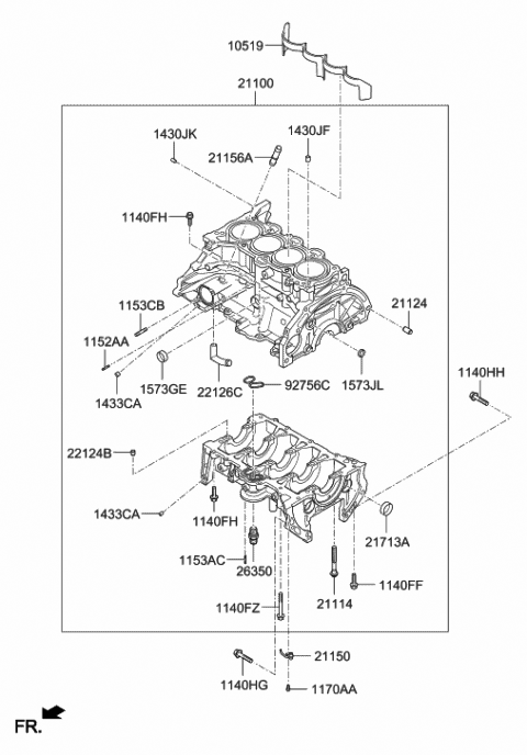 21134-03000 Genuine Hyundai Gasket