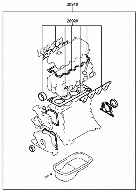 Engine Gasket Kit - 2001 Hyundai Sonata Old Body Style