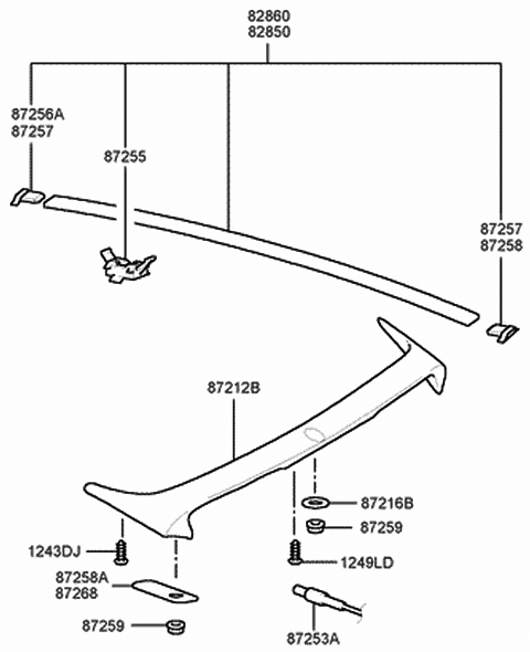 87216-38000 Genuine Hyundai Clip-Roof MOULDING