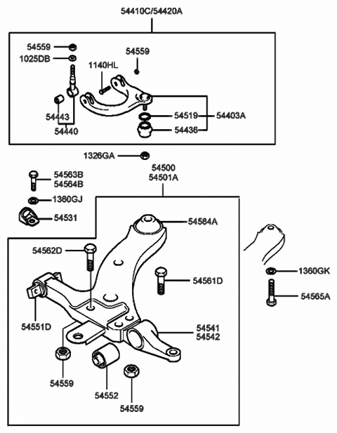 54541-38000 Genuine Hyundai Connector-LH