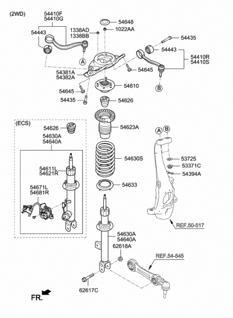 Front Spring & Strut - 2015 Hyundai Genesis