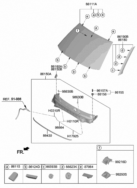 86250-K2000 Genuine Hyundai Garnish Assembly-Delta LH