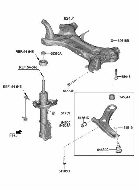 Front Suspension Crossmember 2020 Hyundai Venue