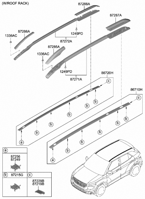 K Genuine Hyundai Moulding Assembly Roof Rh