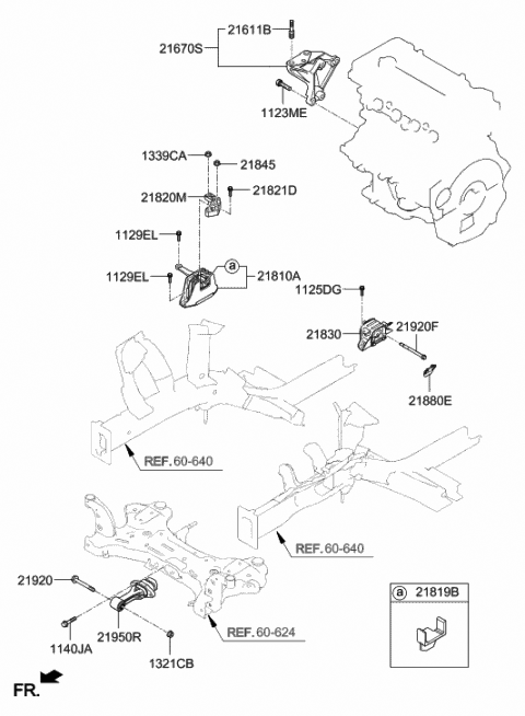 21810-F2000 Genuine Hyundai Engine Mounting Bracket Assembly