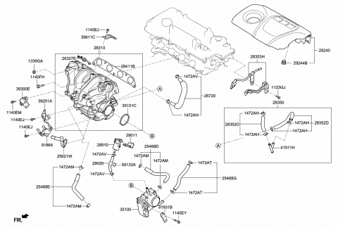 28310-2EAA0 Genuine Hyundai Manifold Assembly-Intake