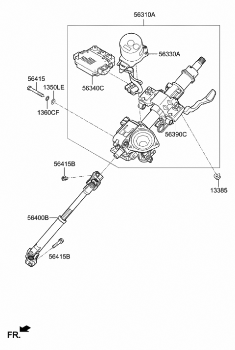 Steering Column & Shaft - 2017 Hyundai Elantra Korean made