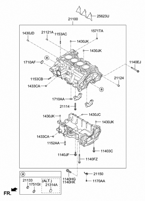 Cylinder Block - 2017 Hyundai Elantra Korean made