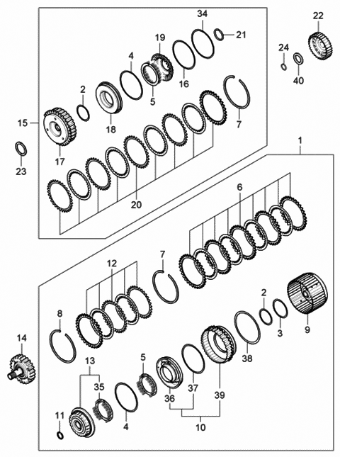 45510 3A500 Genuine Hyundai Clutch Assembly Under Drive