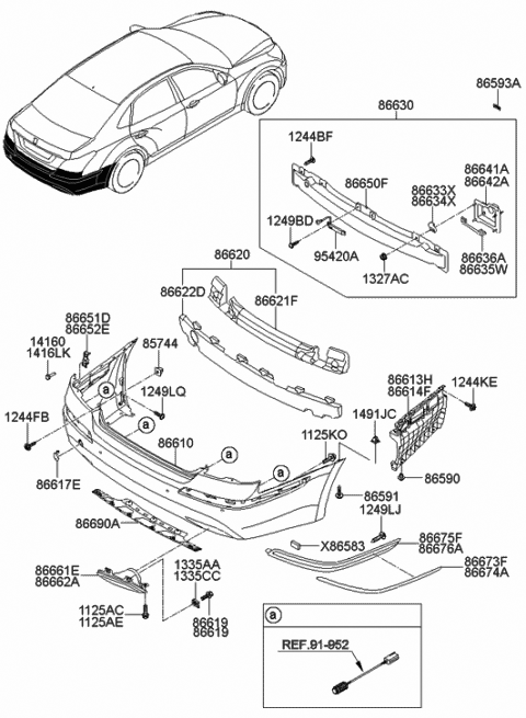 86642-3N000 Genuine Hyundai Stay-Rear Bumper RH