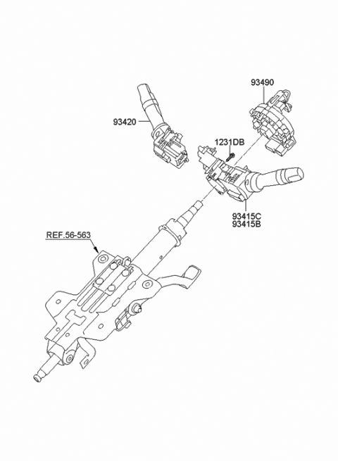 934 1u000 Genuine Hyundai Switch Assembly Wiper Washer