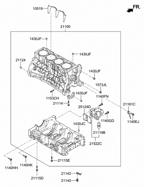 Cylinder Block - 2019 Hyundai Veloster N