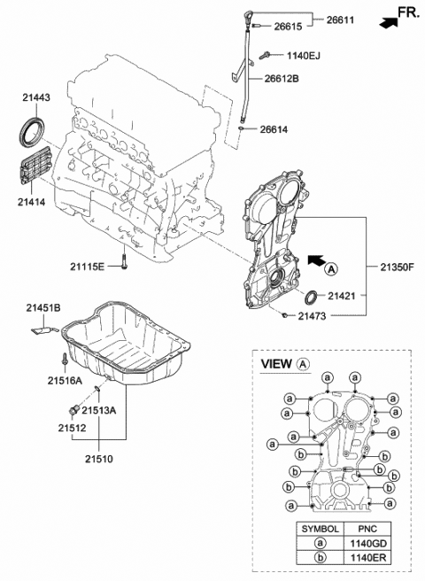 21510-2GPA0 Genuine Hyundai Pan Assembly-Engine Oil