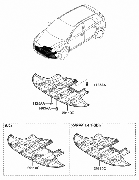 G Genuine Hyundai Panel Assembly Under Cover