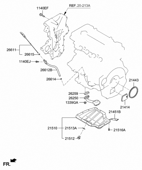 21350-2E320 Genuine Hyundai Cover Assembly-Timing Chain