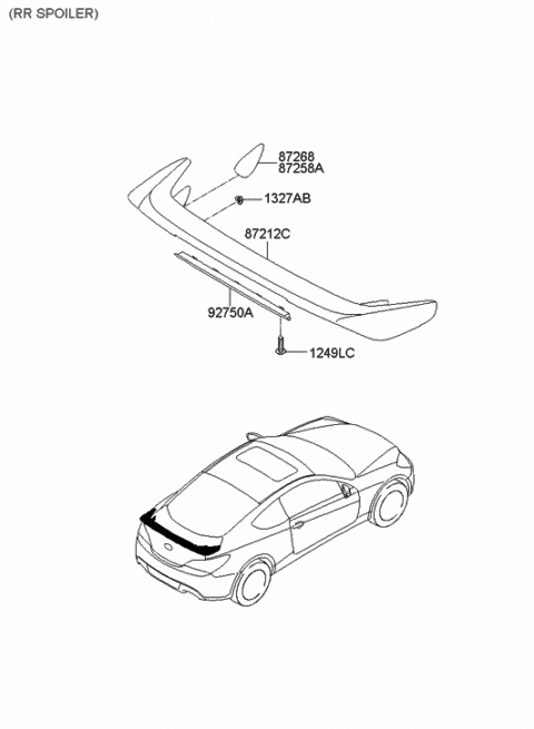 Roof Garnish & Rear Spoiler - 2012 Hyundai Genesis Coupe Old Body Style