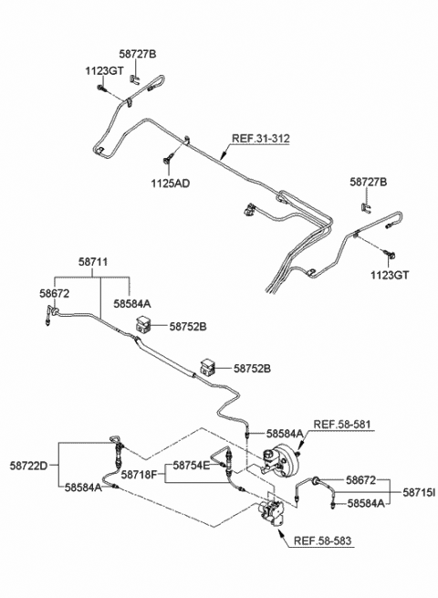 Brake Fluid Line - 2005 Hyundai Azera