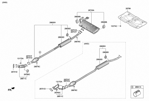 Muffler Exhaust Pipe 2020 Hyundai Tucson