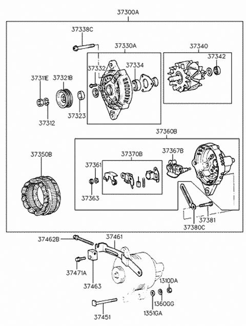 Generator - 1990 Hyundai Excel