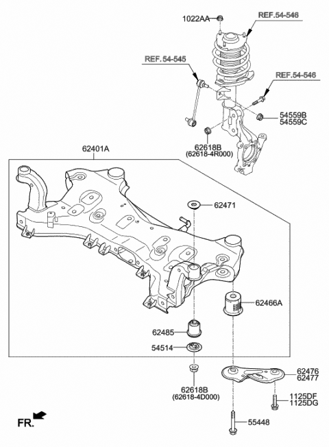 62486-C2000 Genuine Hyundai Bushing-Crossmember Mounting