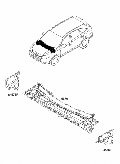 Front Deck - 2012 Hyundai Veracruz