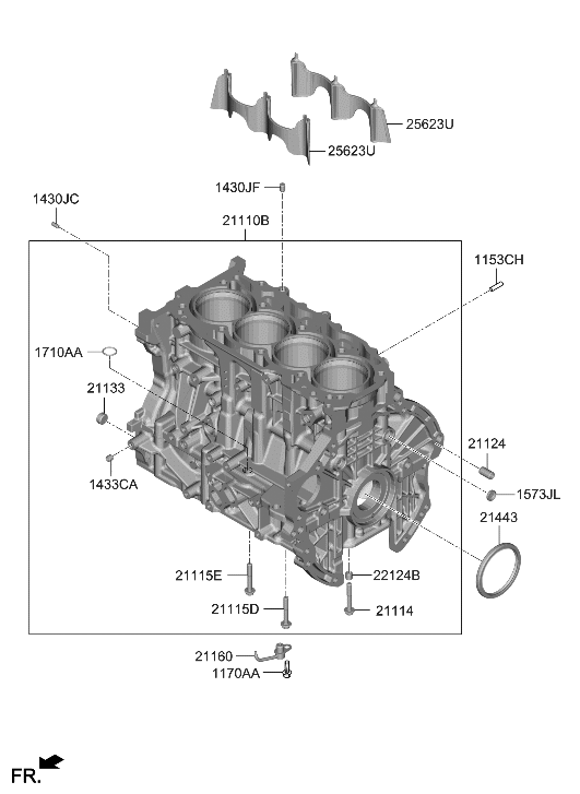 Hyundai 341L3-2SK02 BLOCK SUB ASSY-CYLINDER