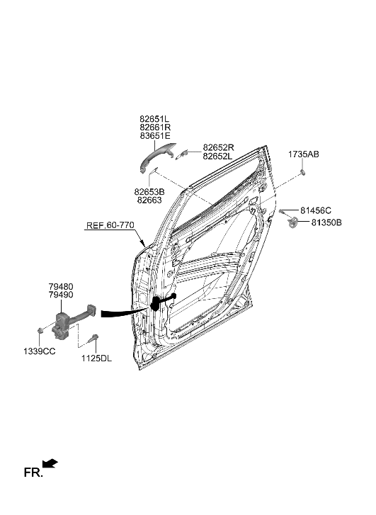 Hyundai 82652-N9000 COVER-FR DR O/S HDL LH